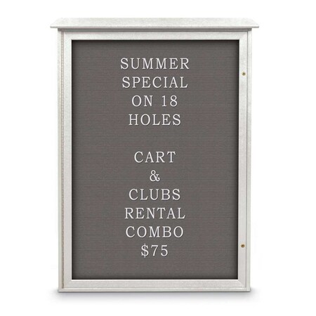 United Visual Products Indoor Enclosed Combo Board, 72"x36", White Frame/Grey & Cork UVCB7236W-GREY-CORK